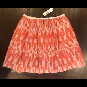 J. Crew orange patterned a-line mini skirt NWT